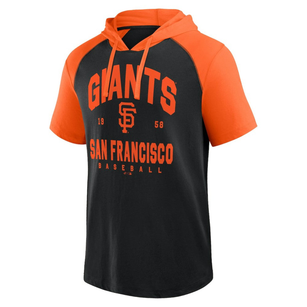 San Francisco Giants Logo Athletic Prime Raglan Short Sleeve Hoodie T-Shirt - MLB