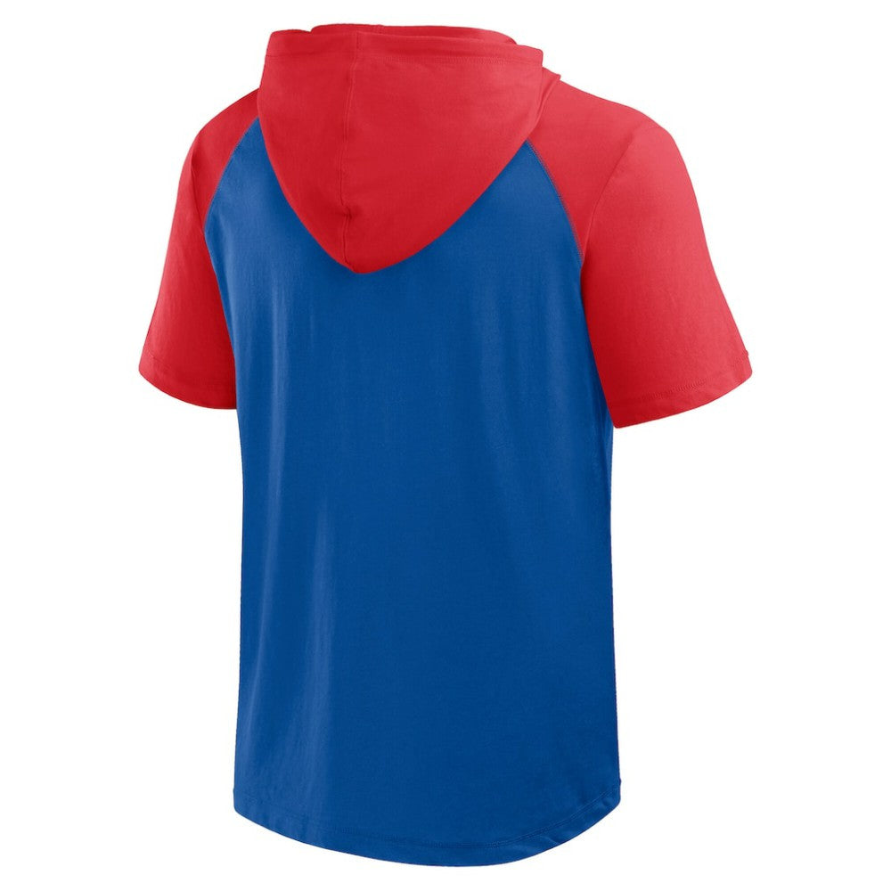 Texas Rangers Logo Athletic Prime Raglan Short Sleeve Hoodie T-Shirt - MLB