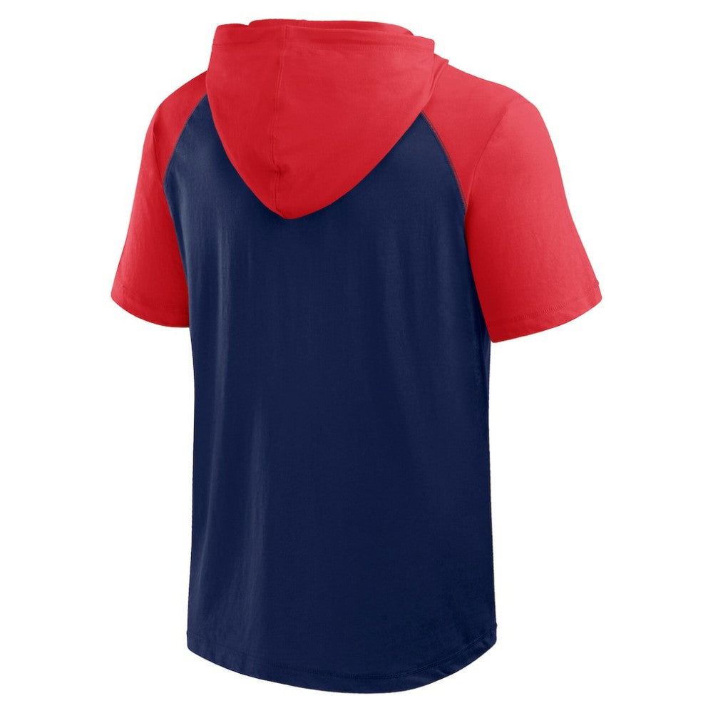 Boston Red Sox Logo Athletic Prime Raglan Short Sleeve Hoodie T-Shirt - MLB