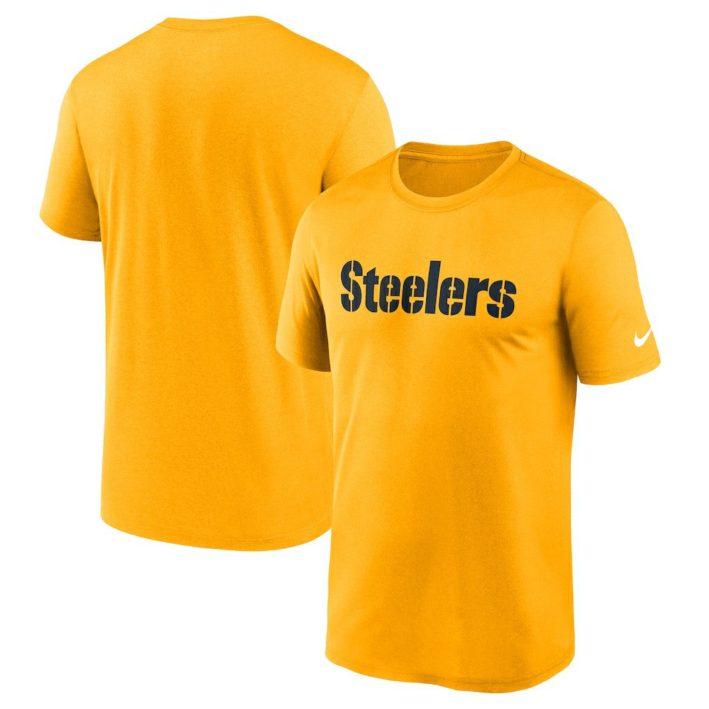Pittsburgh Steelers Primetime Legend Wordmark Performance T-Shirt Gold | Nike for Sale