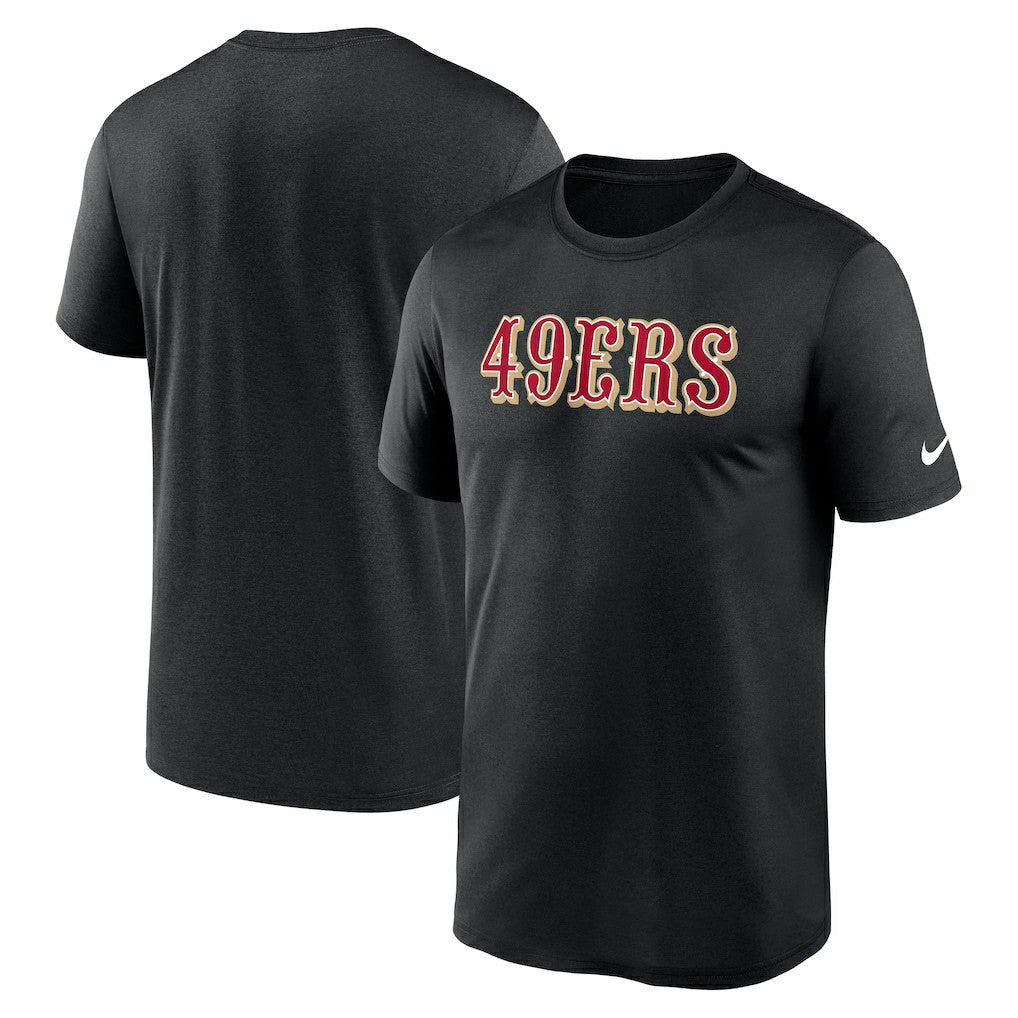 San Francisco 49ers Primetime Legend Wordmark Performance T-Shirt Black | Nike for Sale