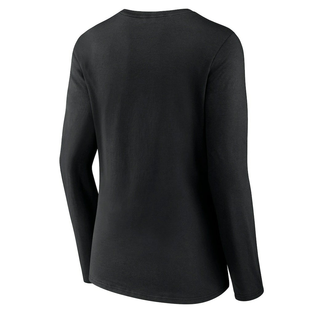 Jacksonville Jaguars Women's Classic Logo Long Sleeve V-Neck T-Shirt Black | NFL