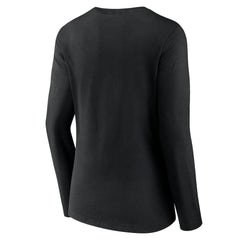 Jacksonville Jaguars Women's Classic Logo Long Sleeve V-Neck T-Shirt Black | NFL