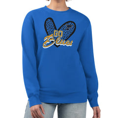 St. Louis Blues G-III 4Her by Carl Banks Women's Animal Print Heart Fleece Pullover Sweatshirt - Blue - NHL