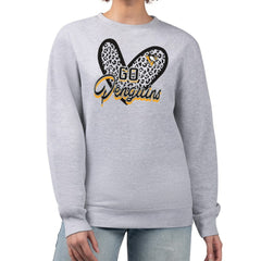 Pittsburgh Penguins G-III 4Her by Carl Banks Women's Animal Print Heart Fleece Pullover Sweatshirt - Heather Gray - NHL