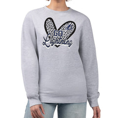 Tampa Bay Lightning G-III 4Her by Carl Banks Women's Animal Print Heart Fleece Pullover Sweatshirt - Heather Gray - NHL