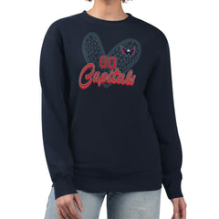 Washington Capitals G-III 4Her by Carl Banks Women's Animal Print Heart Fleece Pullover Sweatshirt - Navy - NHL