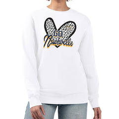 Nashville Predators G-III 4Her by Carl Banks Women's Animal Print Heart Fleece Pullover Sweatshirt - White - NHL