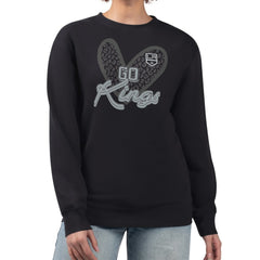 Los Angeles Kings G-III 4Her by Carl Banks Women's Animal Print Heart Fleece Pullover Sweatshirt - Black - NHL