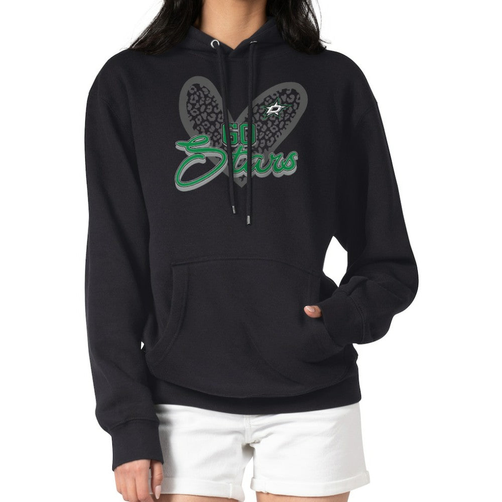 Dallas Stars G-III 4Her by Carl Banks Women's Animal Print Heart Fleece Pullover Hoodie - Black - NHL