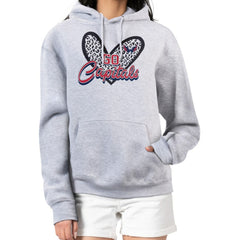 Washington Capitals G-III 4Her by Carl Banks Women's Animal Print Heart Fleece Pullover Hoodie - Heather Gray - NHL