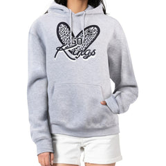 Los Angeles Kings G-III 4Her by Carl Banks Women's Animal Print Heart Fleece Pullover Hoodie - Heather Gray - NHL