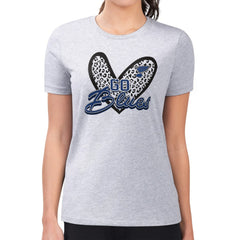 St. Louis Blues G-III 4Her by Carl Banks Women's Super-Slim Fit Lightweight Animal Print Heart T-Shirt - Heather Gray - NHL