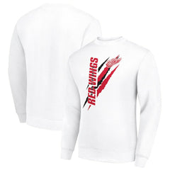 Detroit Red Wings Starter Color Scratch Pullover Sweatshirt - White - NHL