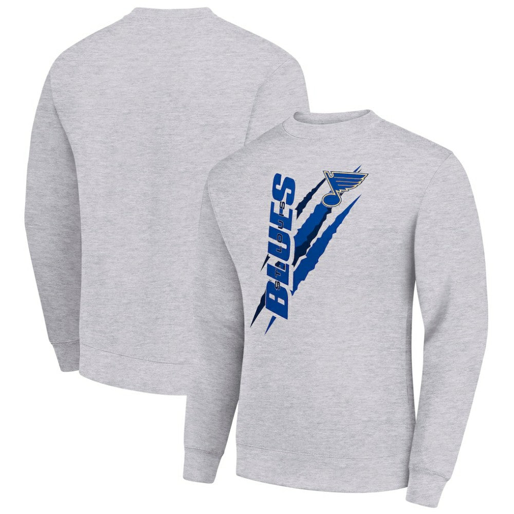 St. Louis Blues Starter Color Scratch Pullover Sweatshirt - Heather Gray - NHL