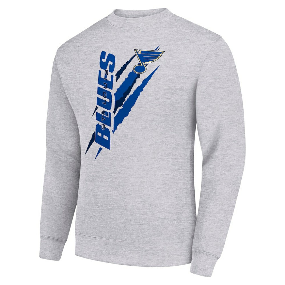 St. Louis Blues Starter Color Scratch Pullover Sweatshirt - Heather Gray - NHL
