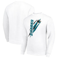 San Jose Sharks Starter Color Scratch Pullover Sweatshirt - White - NHL