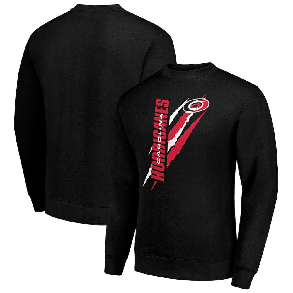 Carolina Hurricanes Starter Color Scratch Pullover Sweatshirt - Black - NHL