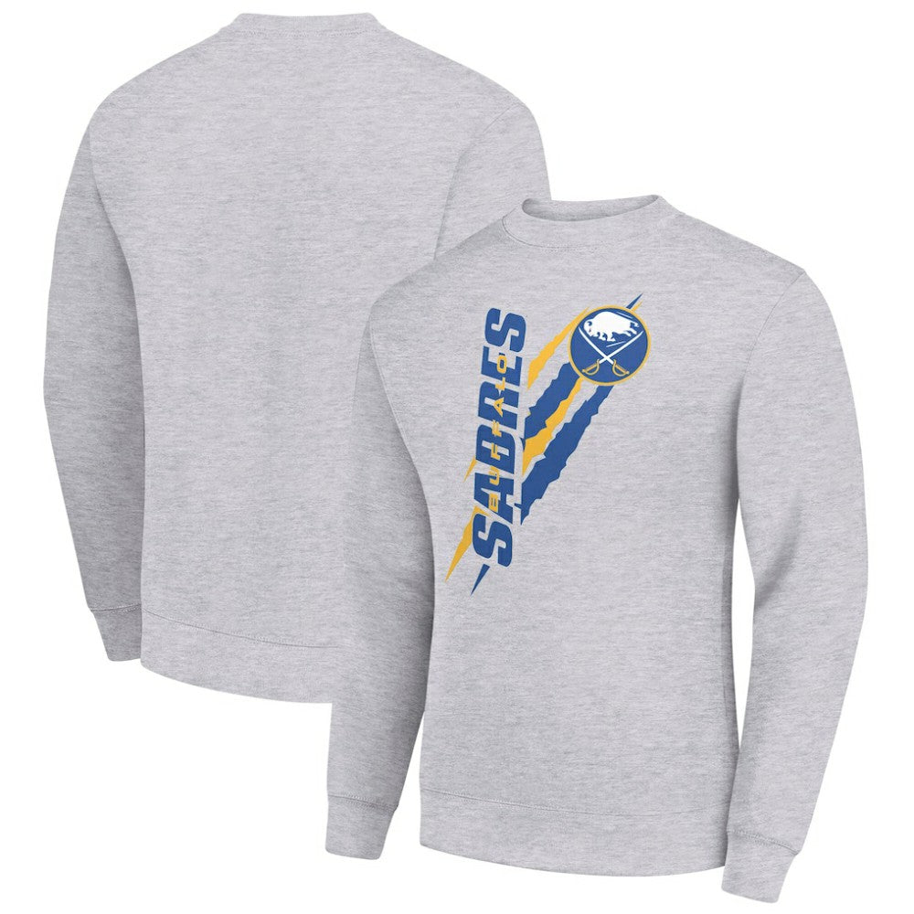 Buffalo Sabres Starter Color Scratch Pullover Sweatshirt - Heather Gray - NHL