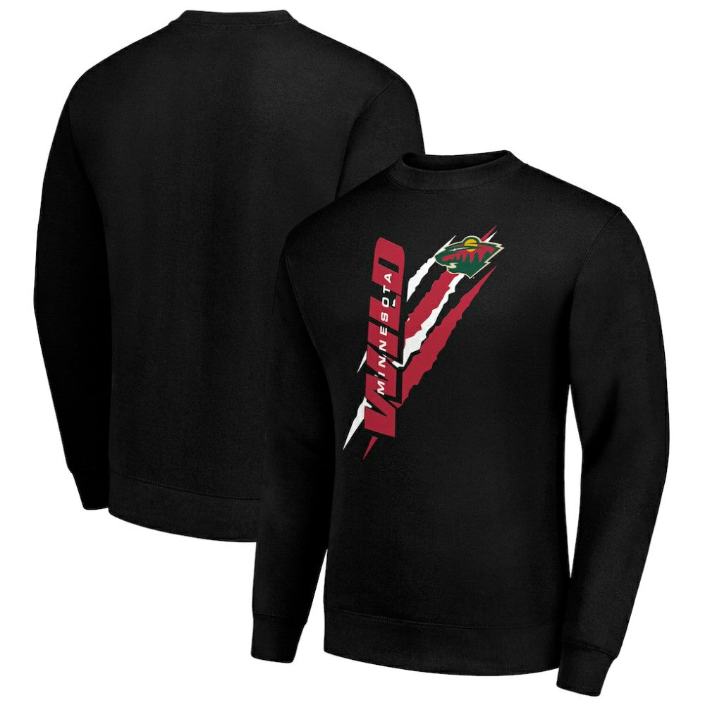 Minnesota Wild Starter Color Scratch Pullover Sweatshirt - Black - NHL