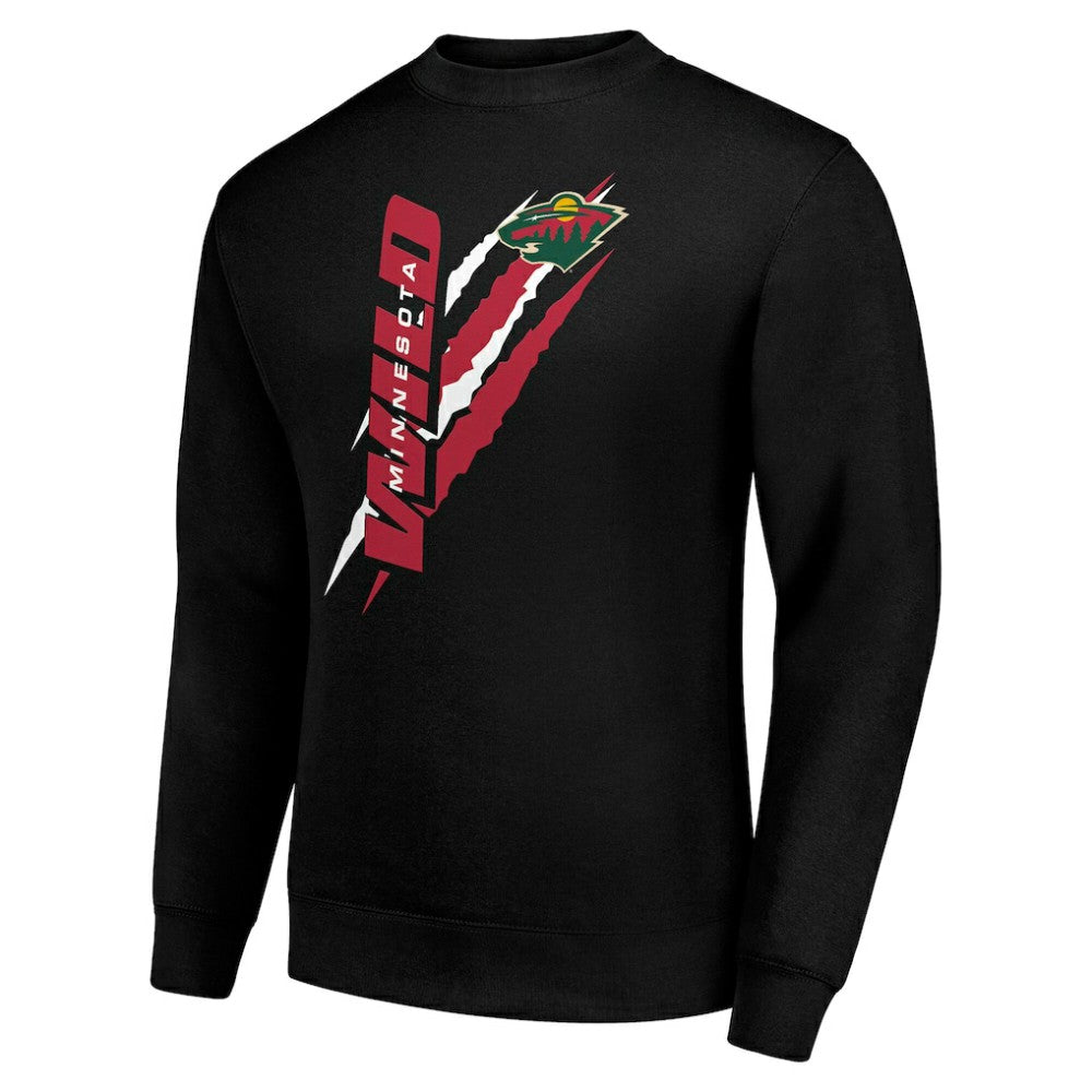 Minnesota Wild Starter Color Scratch Pullover Sweatshirt - Black - NHL