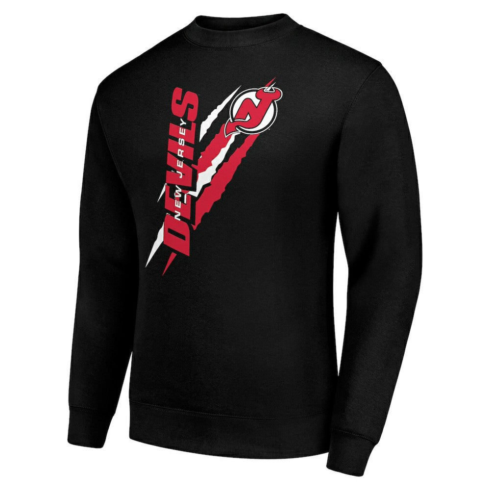 New Jersey Devils Starter Color Scratch Pullover Sweatshirt - Black - NHL