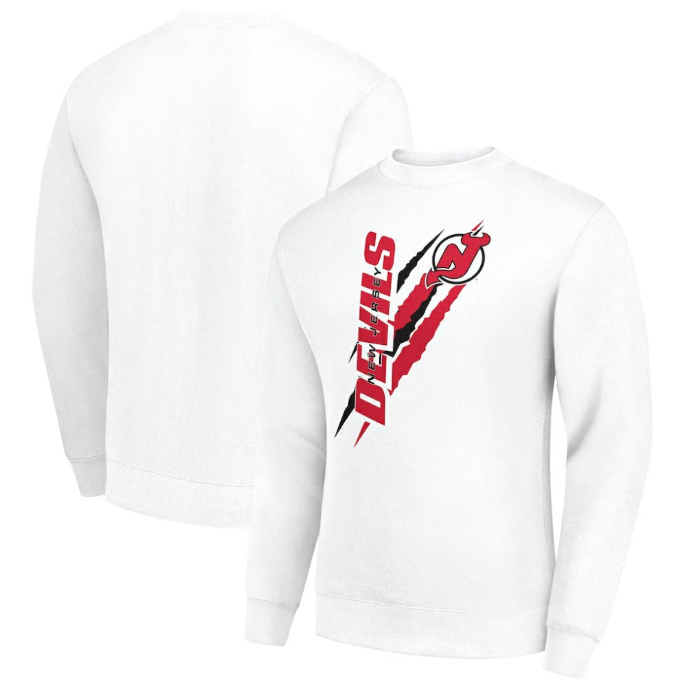 New Jersey Devils Starter Color Scratch Pullover Sweatshirt - White - NHL