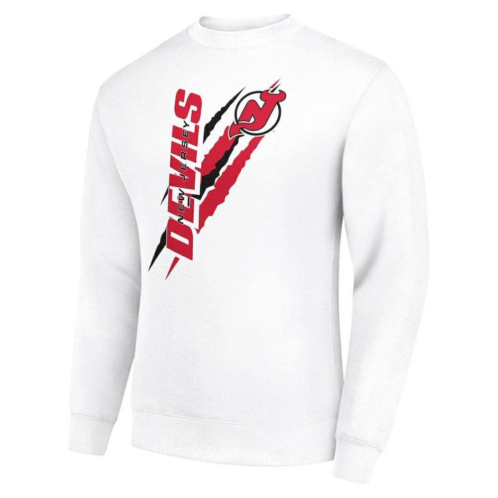 New Jersey Devils Starter Color Scratch Pullover Sweatshirt - White - NHL