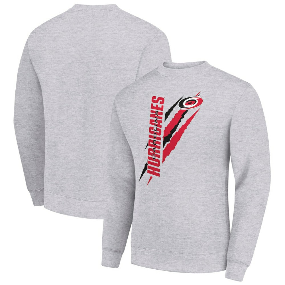 Carolina Hurricanes Starter Color Scratch Pullover Sweatshirt - Heather Gray - NHL