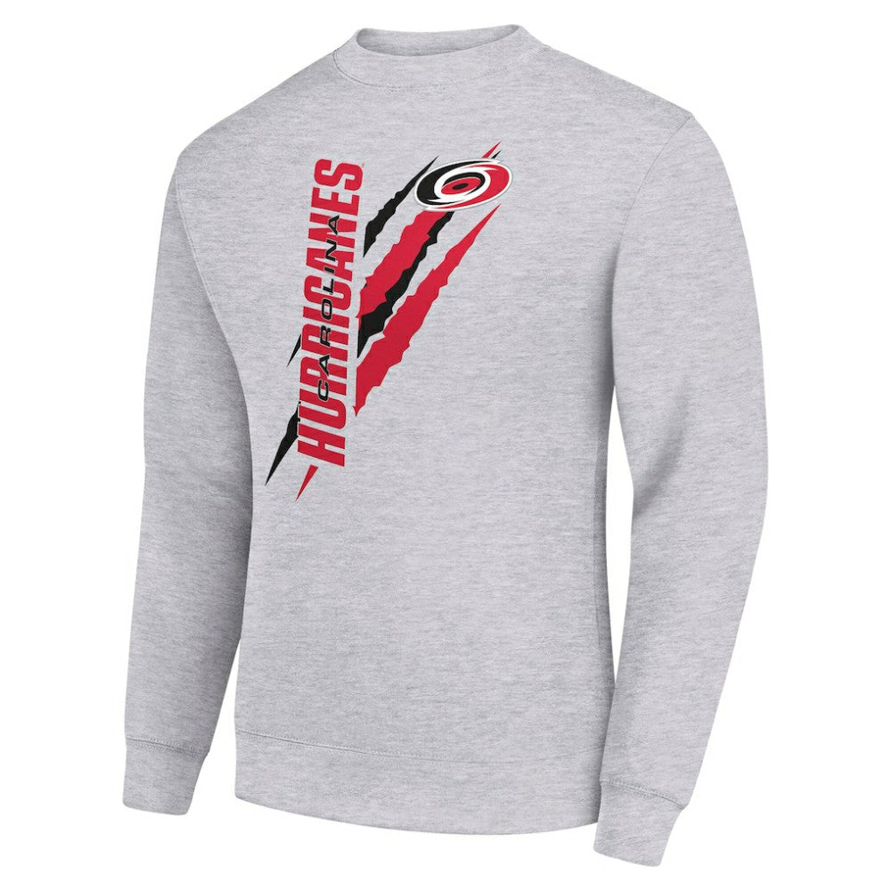 Carolina Hurricanes Starter Color Scratch Pullover Sweatshirt - Heather Gray - NHL