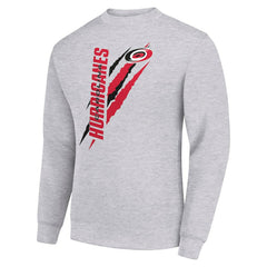 Carolina Hurricanes Starter Color Scratch Pullover Sweatshirt - Heather Gray - NHL