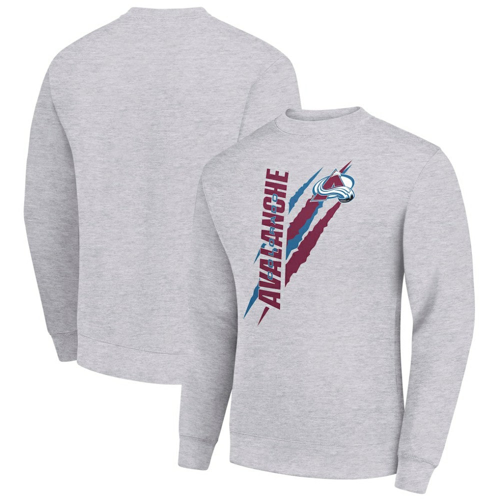 Colorado Avalanche Starter Color Scratch Pullover Sweatshirt - Heather Gray - NHL