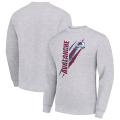 Colorado Avalanche Starter Color Scratch Pullover Sweatshirt - Heather Gray - NHL