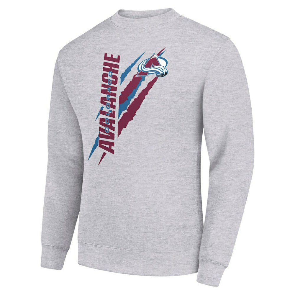 Colorado Avalanche Starter Color Scratch Pullover Sweatshirt - Heather Gray - NHL