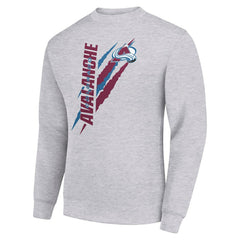 Colorado Avalanche Starter Color Scratch Pullover Sweatshirt - Heather Gray - NHL