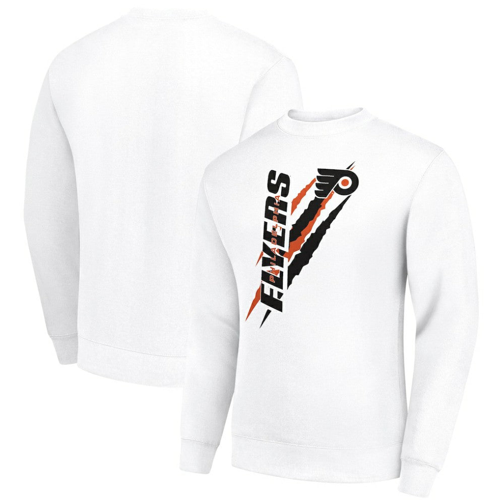 Philadelphia Flyers Starter Color Scratch Pullover Sweatshirt - White - NHL