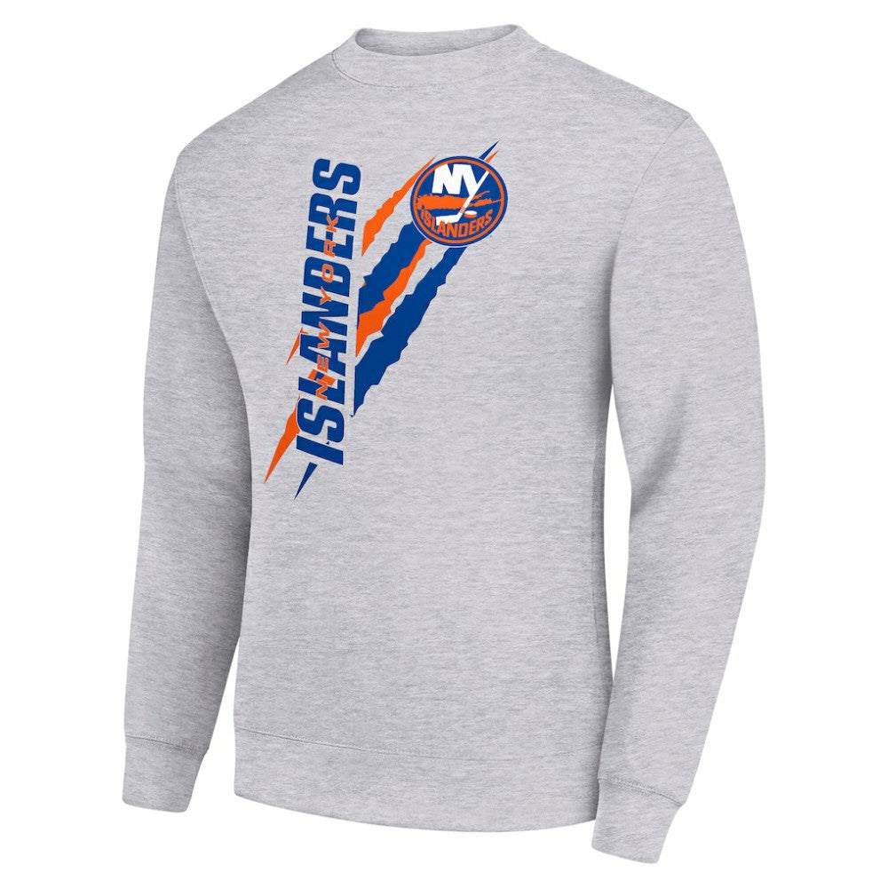New York Islanders Starter Color Scratch Pullover Sweatshirt - Heather Gray - NHL