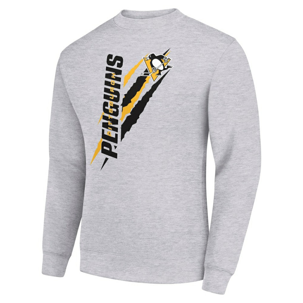 Pittsburgh Penguins Starter Color Scratch Pullover Sweatshirt - Heather Gray - NHL