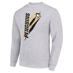 Pittsburgh Penguins Starter Color Scratch Pullover Sweatshirt - Heather Gray - NHL