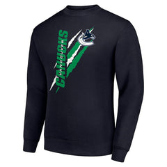 Vancouver Canucks Starter Color Scratch Pullover Sweatshirt - Navy - NHL