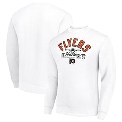 Philadelphia Flyers Starter Stick And Puck Logo Fleece Pullover Sweatshirt - White - NHL