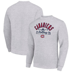 Montreal Canadiens Starter Stick And Puck Logo Fleece Pullover Sweatshirt - Heather Gray - NHL