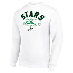 Dallas Stars Starter Stick And Puck Logo Fleece Pullover Sweatshirt - White - NHL