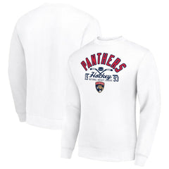 Florida Panthers Starter Stick And Puck Logo Fleece Pullover Sweatshirt - White - NHL