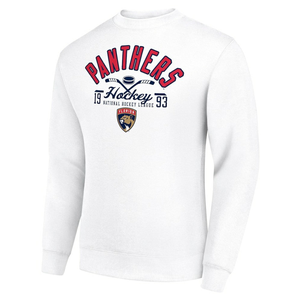 Florida Panthers Starter Stick And Puck Logo Fleece Pullover Sweatshirt - White - NHL