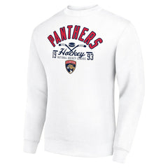 Florida Panthers Starter Stick And Puck Logo Fleece Pullover Sweatshirt - White - NHL