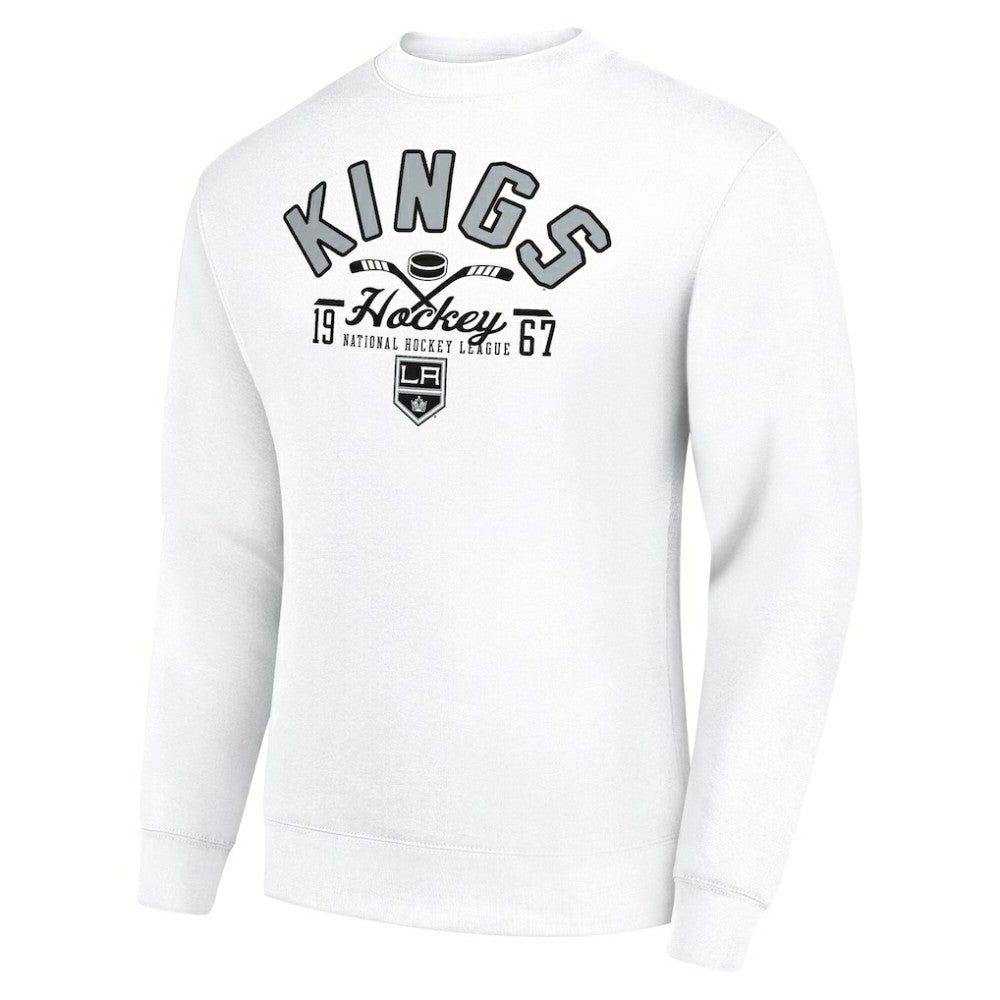 Los Angeles Kings Starter Stick And Puck Logo Fleece Pullover Sweatshirt - White - NHL