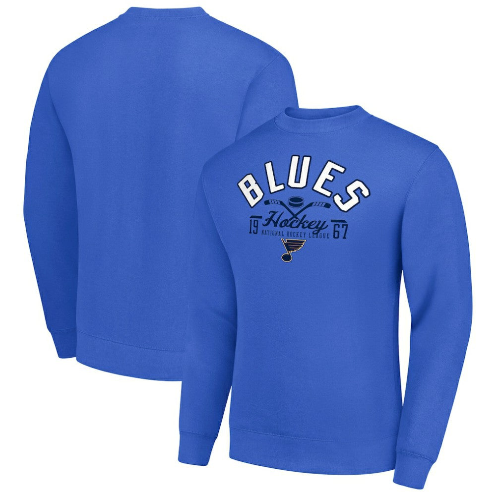 St. Louis Blues Starter Stick And Puck Logo Fleece Pullover Sweatshirt - Royal - NHL