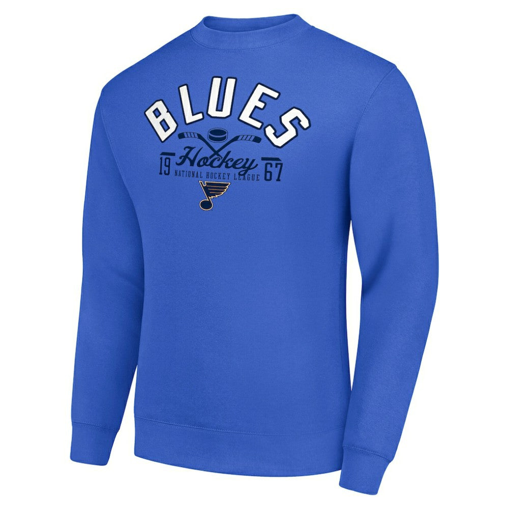 St. Louis Blues Starter Stick And Puck Logo Fleece Pullover Sweatshirt - Royal - NHL