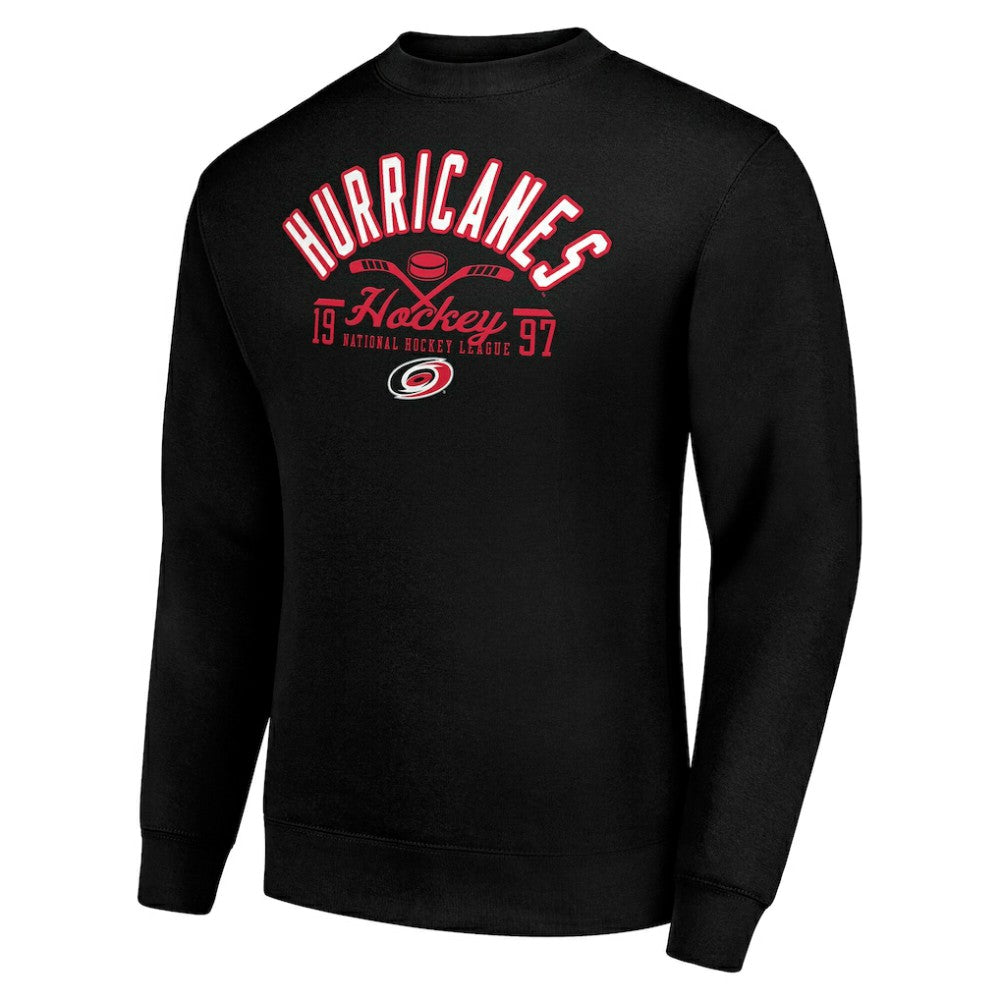 Carolina Hurricanes Starter Stick And Puck Logo Fleece Pullover Sweatshirt - Black - NHL